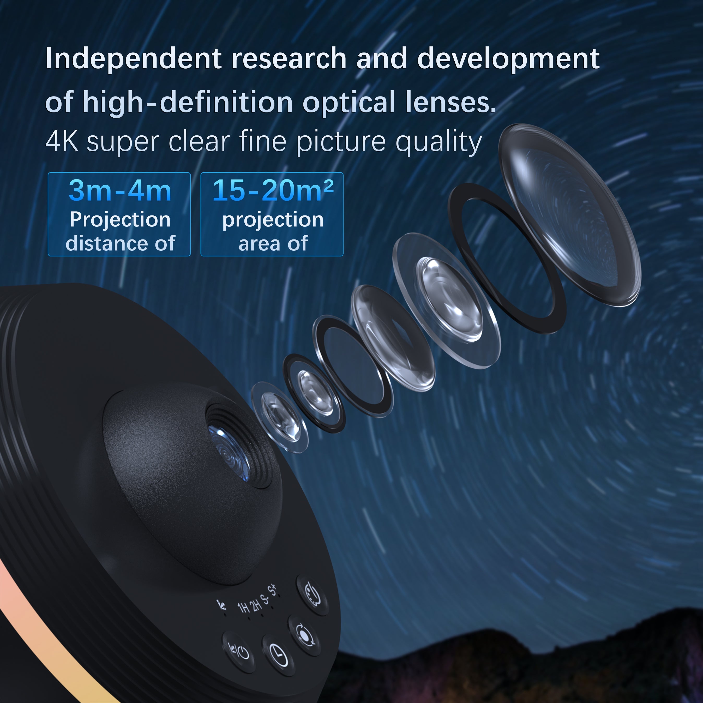 Planetarium Star Projector Pro – Black