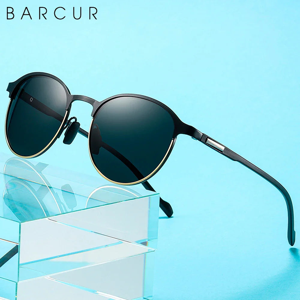 BARCUR Trendy Sunglasses Women’s Polarized Round Frame – Timeless Fashionable Sun Glasses for Driving Casual Wear – UV400 Protection Anti-Reflective Lenses